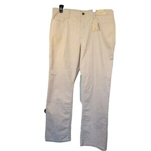 St. John's Bay Women's Straight Leg Corduroy Pants Size 20 Beige Cream NWT